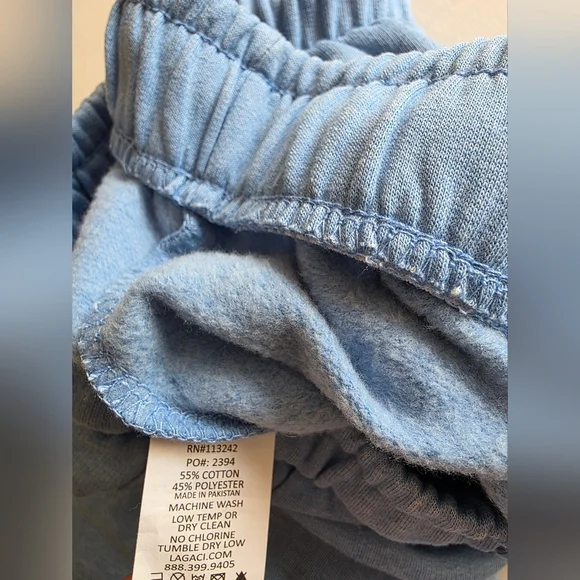 Legaci Block Island RI Baby Blue Joggers M Coastal Graphic Swratpants Athleisure - Picture 7 of 10